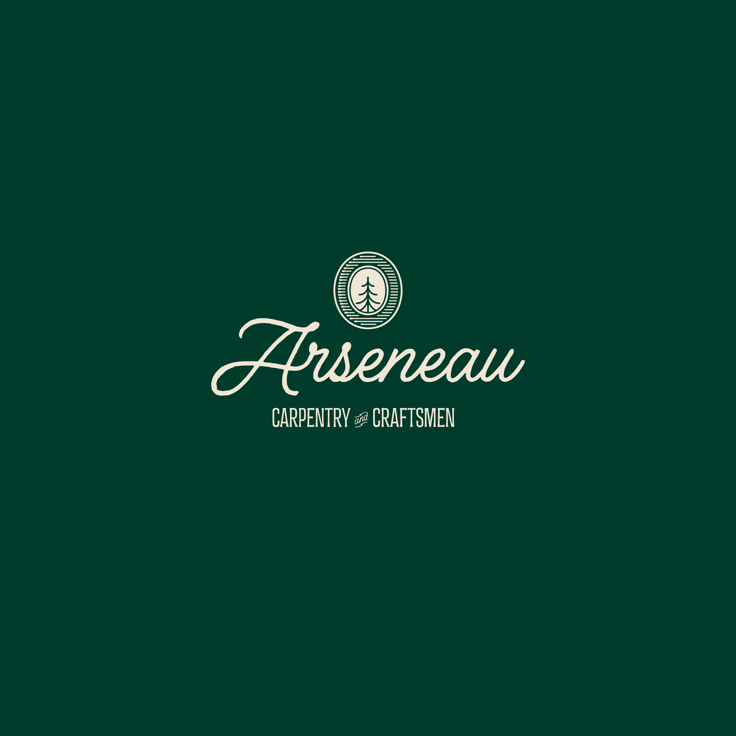 Logo of Arseneau Carpentry & Craftsmen with a tree emblem on a green background.