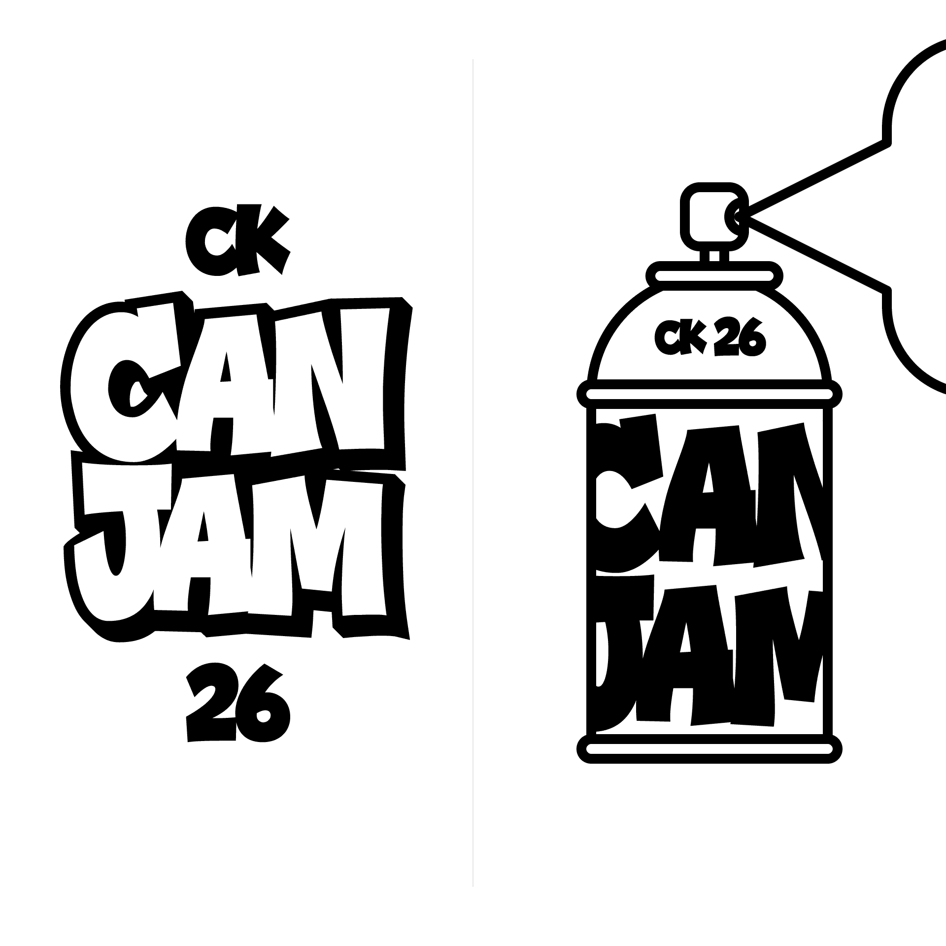 Graphic of CK Can Jam 26 logo with spray paint can design, featuring bold lettering on a green background.