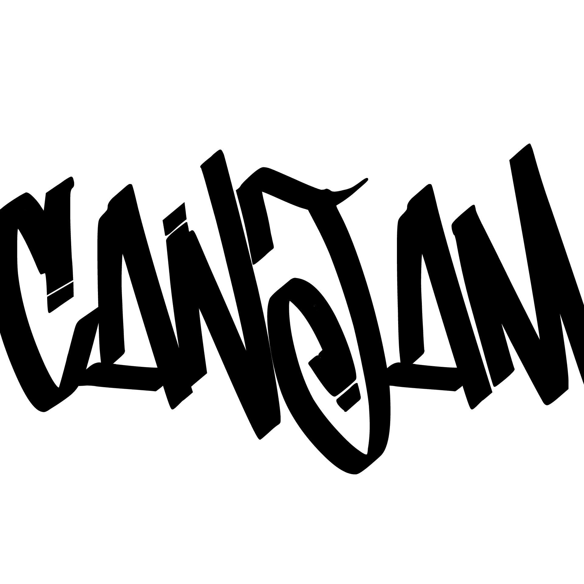 Stylized graffiti text reading CANJAM in bold, angular black letters.